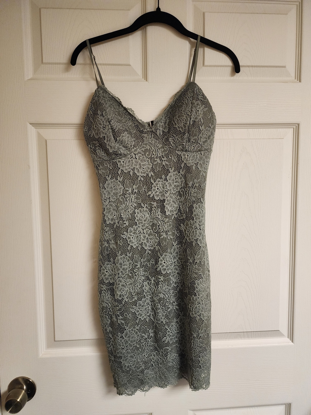 Windsor Grey Lace Slip Dress